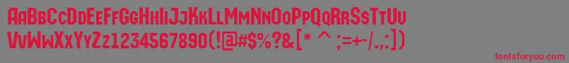 AMachinaortocaps-Schriftart – Rote Schriften auf grauem Hintergrund