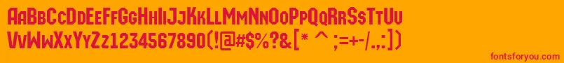 Шрифт AMachinaortocaps – красные шрифты на оранжевом фоне