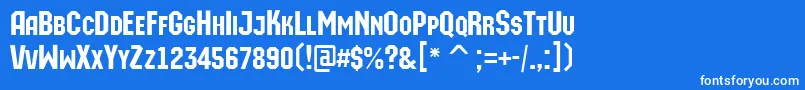 AMachinaortocaps Font – White Fonts on Blue Background