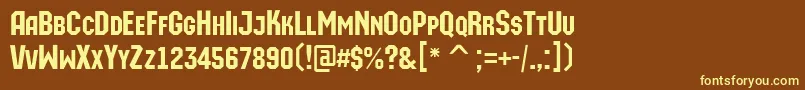 AMachinaortocaps Font – Yellow Fonts on Brown Background