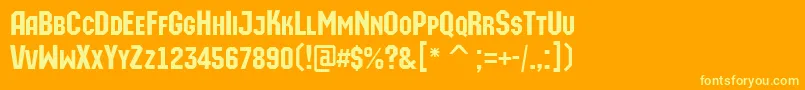 AMachinaortocaps Font – Yellow Fonts on Orange Background
