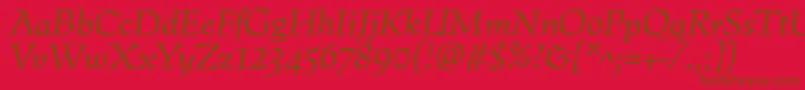 Police PreissigtextItalic – polices brunes sur fond rouge