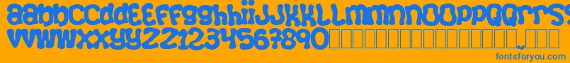 フォントSquizzlie – オレンジの背景に青い文字