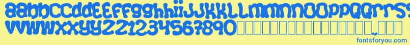 Squizzlie Font – Blue Fonts on Yellow Background