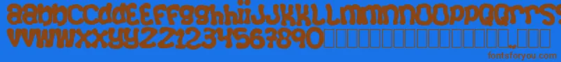 フォントSquizzlie – 茶色の文字が青い背景にあります。