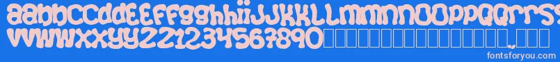 Squizzlie Font – Pink Fonts on Blue Background