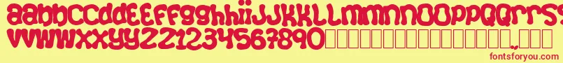 Squizzlie Font – Red Fonts on Yellow Background