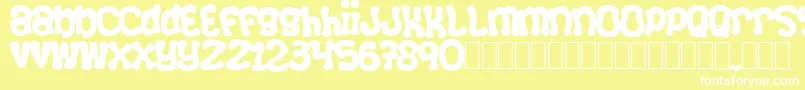 Squizzlie Font – White Fonts on Yellow Background