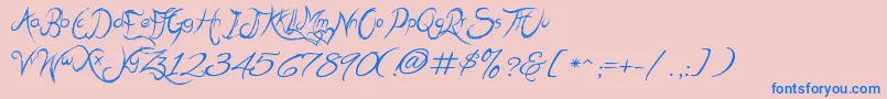 MehakSharma-fontti – siniset fontit vaaleanpunaisella taustalla