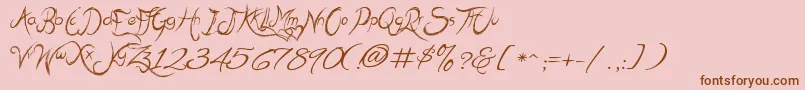 MehakSharma Font – Brown Fonts on Pink Background