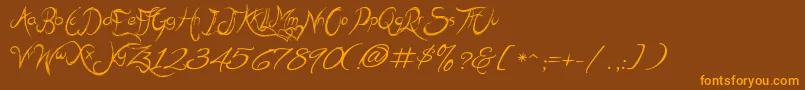 MehakSharma Font – Orange Fonts on Brown Background