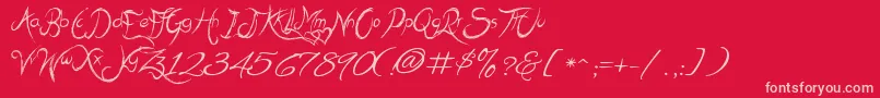 MehakSharma Font – Pink Fonts on Red Background