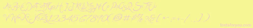 MehakSharma Font – Pink Fonts on Yellow Background