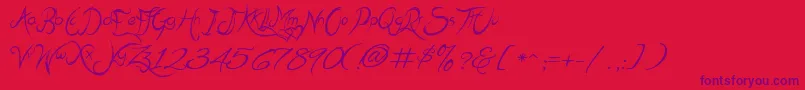MehakSharma Font – Purple Fonts on Red Background