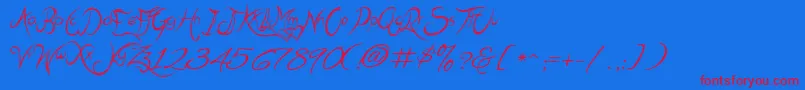 MehakSharma Font – Red Fonts on Blue Background