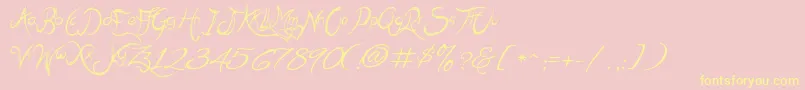 MehakSharma Font – Yellow Fonts on Pink Background