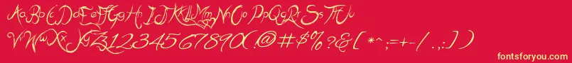 MehakSharma Font – Yellow Fonts on Red Background