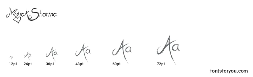 MehakSharma Font Sizes