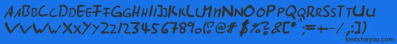 Ast ffy Font – Black Fonts on Blue Background