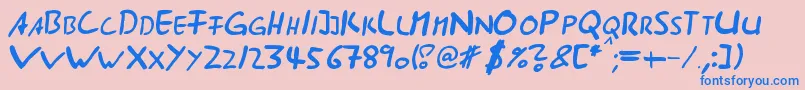 フォントAst ffy – ピンクの背景に青い文字