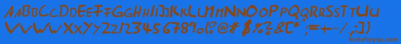 Ast ffy Font – Brown Fonts on Blue Background