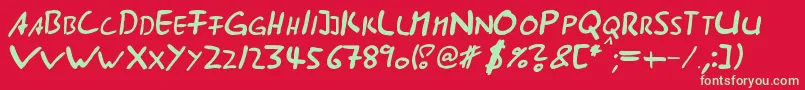 フォントAst ffy – 赤い背景に緑の文字