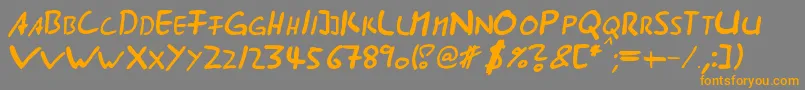 フォントAst ffy – オレンジの文字は灰色の背景にあります。