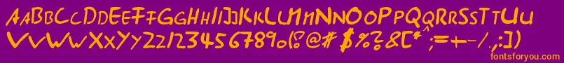 Ast ffy Font – Orange Fonts on Purple Background