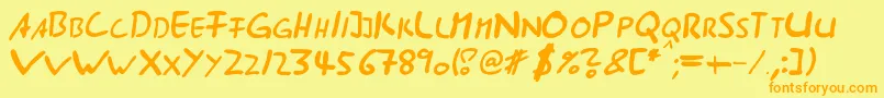 Ast ffy Font – Orange Fonts on Yellow Background