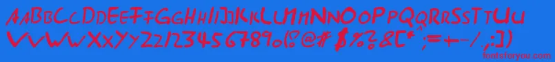 Ast ffy Font – Red Fonts on Blue Background