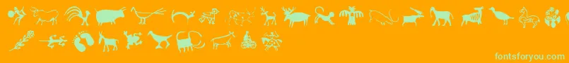 Cavepaid Font – Green Fonts on Orange Background