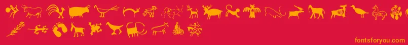 Cavepaid Font – Orange Fonts on Red Background