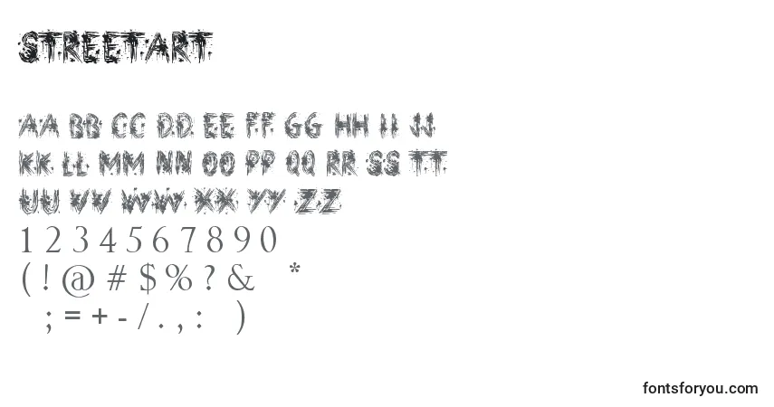 Schriftart StreetArt – Alphabet, Zahlen, spezielle Symbole