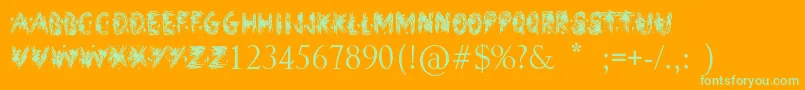 StreetArt-Schriftart – Grüne Schriften auf orangefarbenem Hintergrund