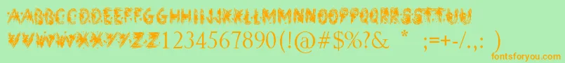StreetArt Font – Orange Fonts on Green Background
