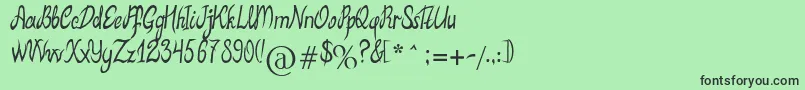 MbElventypeFont-Schriftart – Schwarze Schriften auf grünem Hintergrund