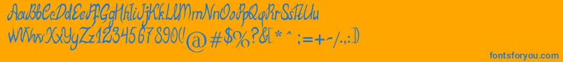 MbElventypeFont Font – Blue Fonts on Orange Background