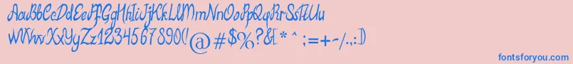 MbElventypeFont Font – Blue Fonts on Pink Background