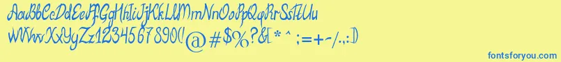 MbElventypeFont Font – Blue Fonts on Yellow Background