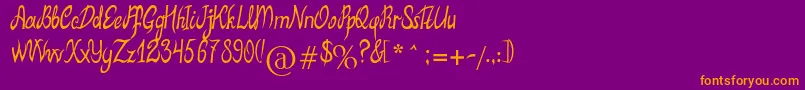 MbElventypeFont Font – Orange Fonts on Purple Background
