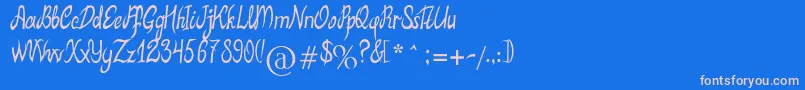 MbElventypeFont-Schriftart – Rosa Schriften auf blauem Hintergrund
