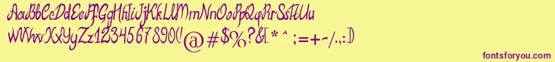 MbElventypeFont Font – Purple Fonts on Yellow Background