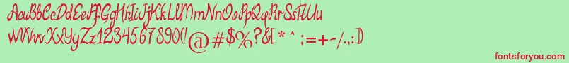 MbElventypeFont Font – Red Fonts on Green Background