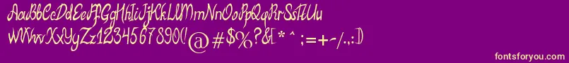 Шрифт MbElventypeFont – жёлтые шрифты на фиолетовом фоне
