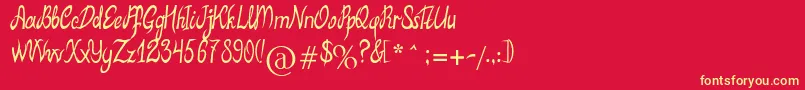 MbElventypeFont Font – Yellow Fonts on Red Background