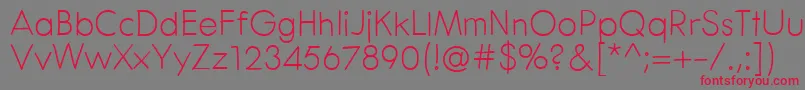 Czcionka CenturaRound – czerwone czcionki na szarym tle