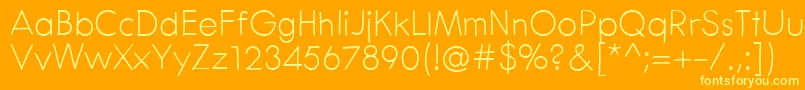 CenturaRound-fontti – keltaiset fontit oranssilla taustalla