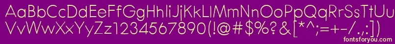 フォントCenturaRound – 紫の背景に黄色のフォント