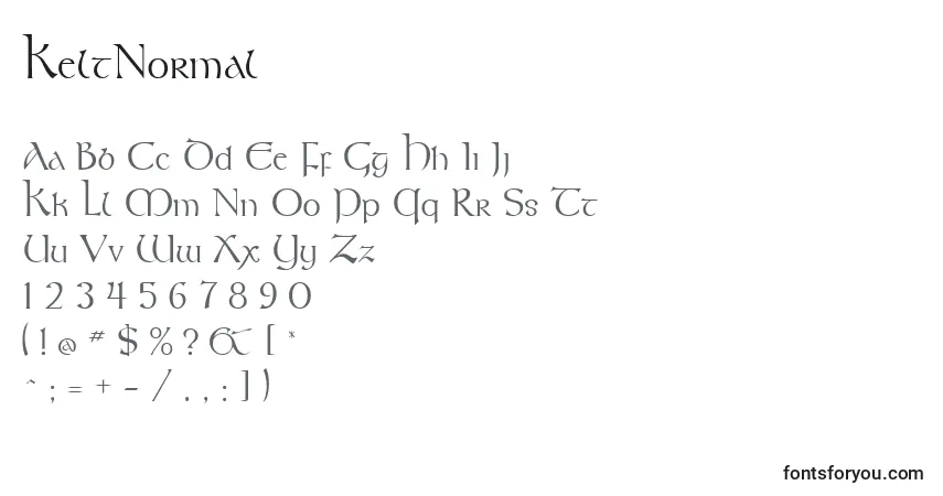 Czcionka KeltNormal – alfabet, cyfry, specjalne znaki