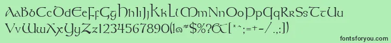 KeltNormal Font – Black Fonts on Green Background